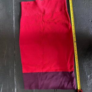 Express Pencil Skirt Red with Purple Block Stripe